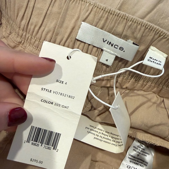 Vince Linen Blend Oat Beige Cargo Trouser Pants NWT Size 4 - Picture 11 of 12